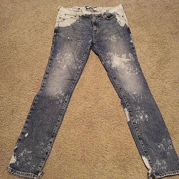 Pacsun Stacked Skinny Jeans in Blue and White - Picture 3 of 3